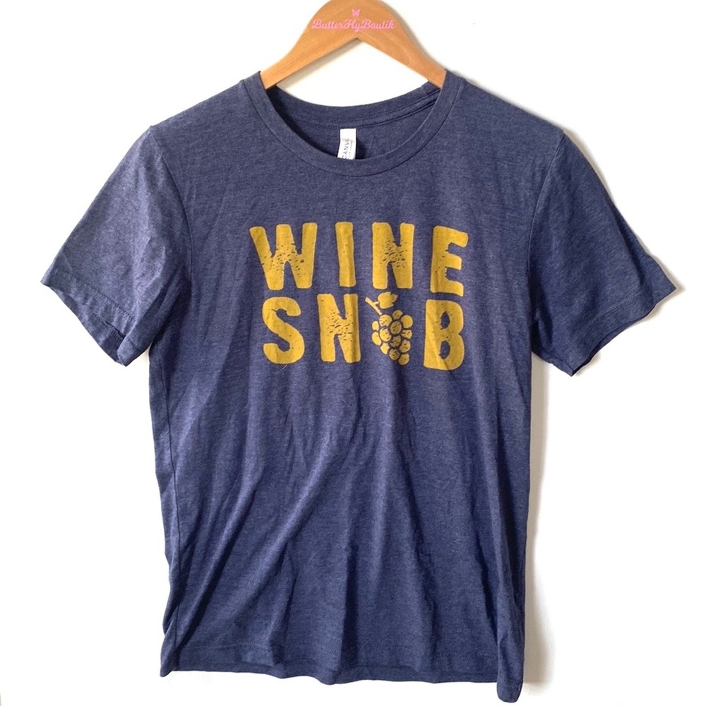 Bella Canvas Wine Snob printed short-sleeve boho tee, Size M